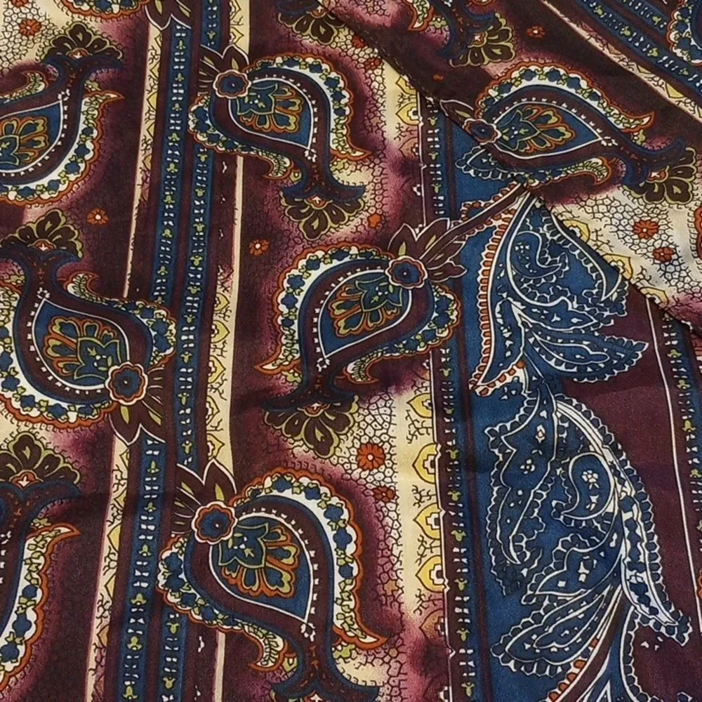 Rectangular Purple and Blue New York Style Silk Scarf